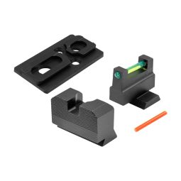 XS Sights Smith & Wesson OR Fiber Optic Suppressor Height Sight and ACRO Mounting Plate Bundle