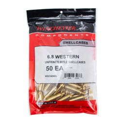 Winchester Unprimed Brass, 6.8 Western, Bag of 50