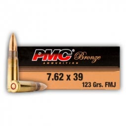 PMC Bronze 7.62x39 123gr. Full Metal Jacket Ammunition 20 Round Box