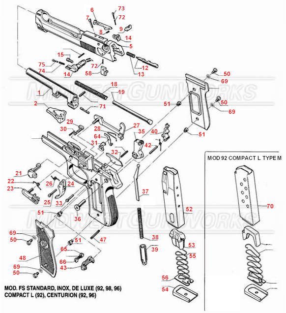 Beretta m9 чертеж