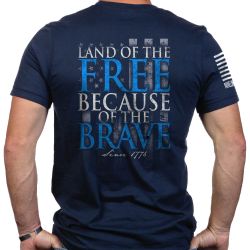Nine Line Apparel, Because of the Brave T-Shirt, Navy