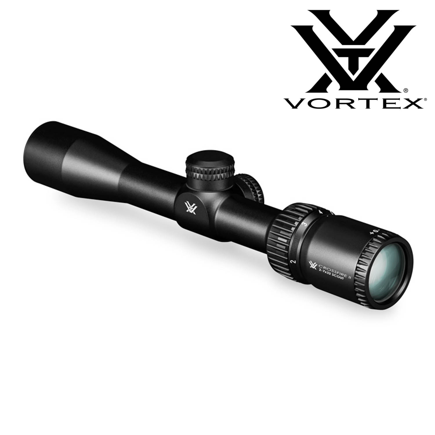 thumbnail image 2 of Vortex Optics Crossfire II 2-7x32 Scout Second Focal Plane Riflescope With V-Plex Reticle And Rings 2 of 5