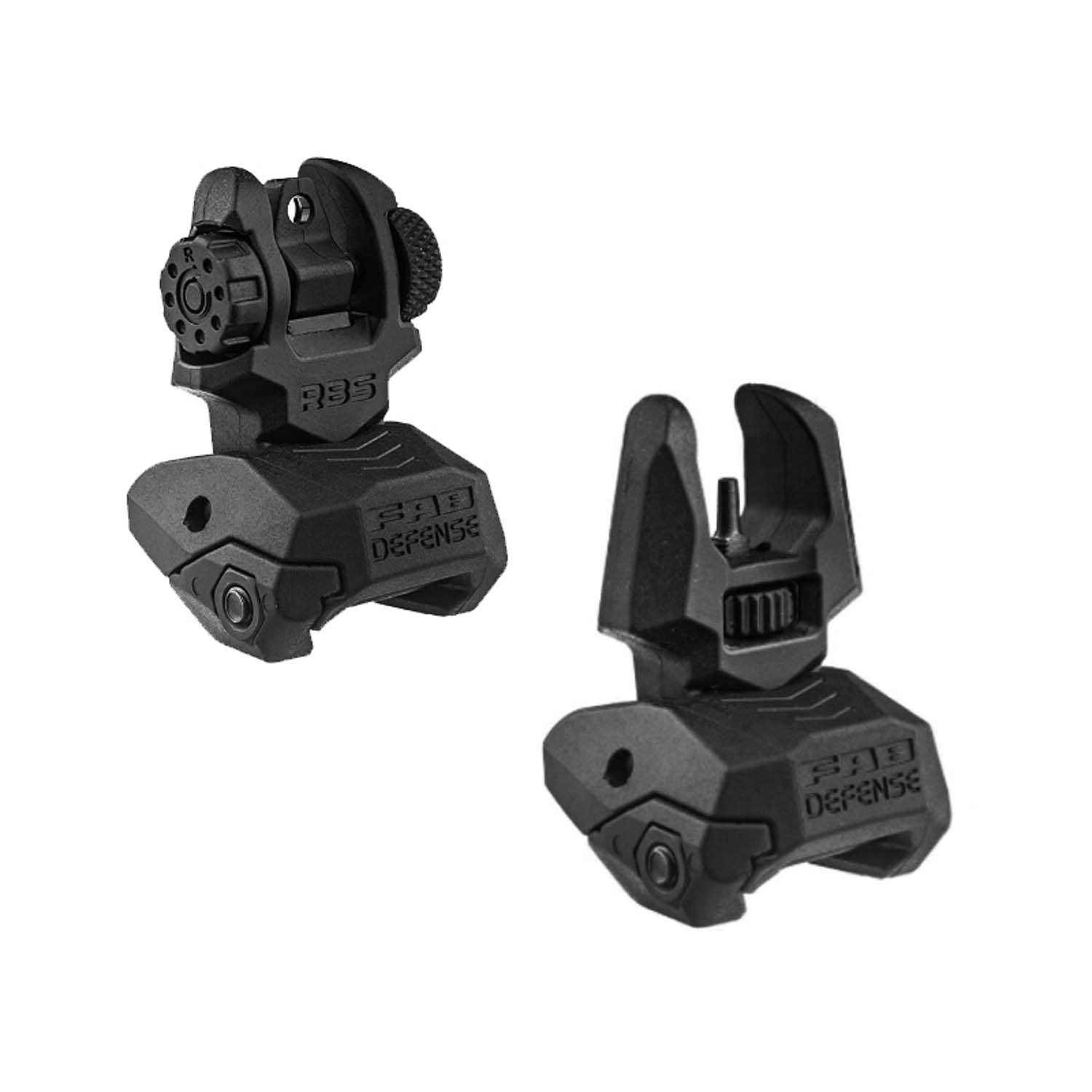 RBS FBS FAB Defense Front & Rear Polymer Back-Up Picatinny Sight Set 