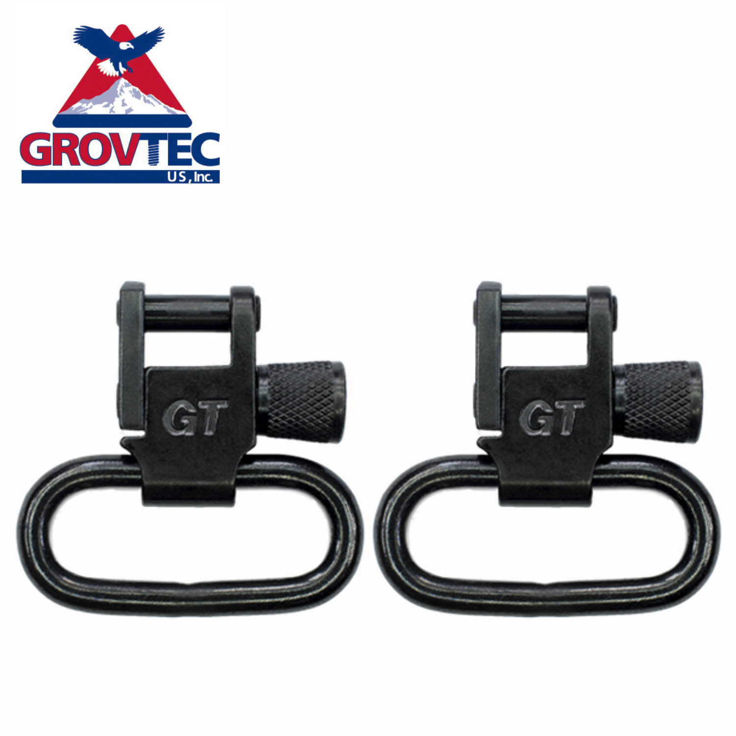 Grovtec 1 1/4" Locking Swivels Black Oxide Finish Free Spin Sleeves GTSW-02 