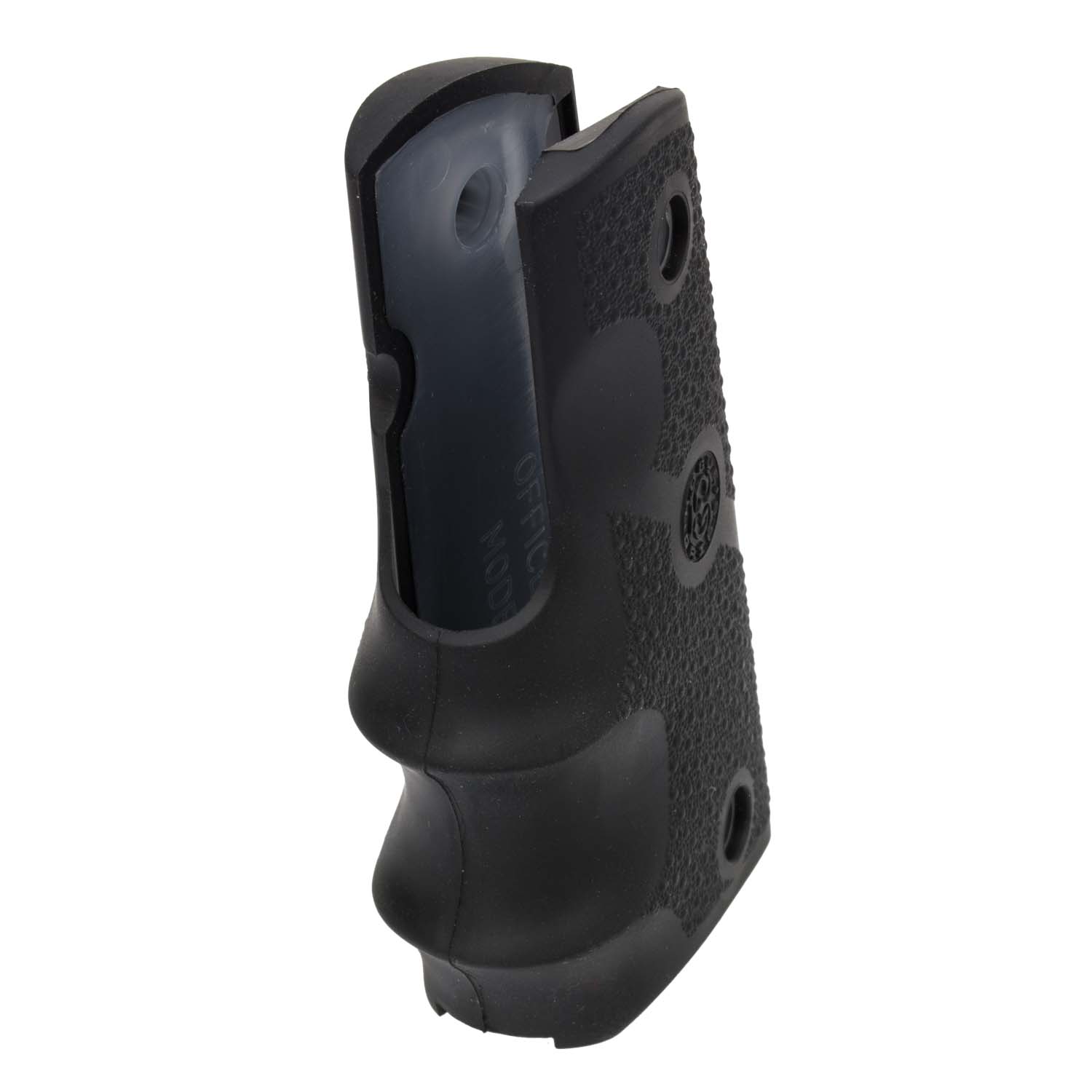 Hogue 1911 Officer Model Grip with Finger Grooves, Black: MGW