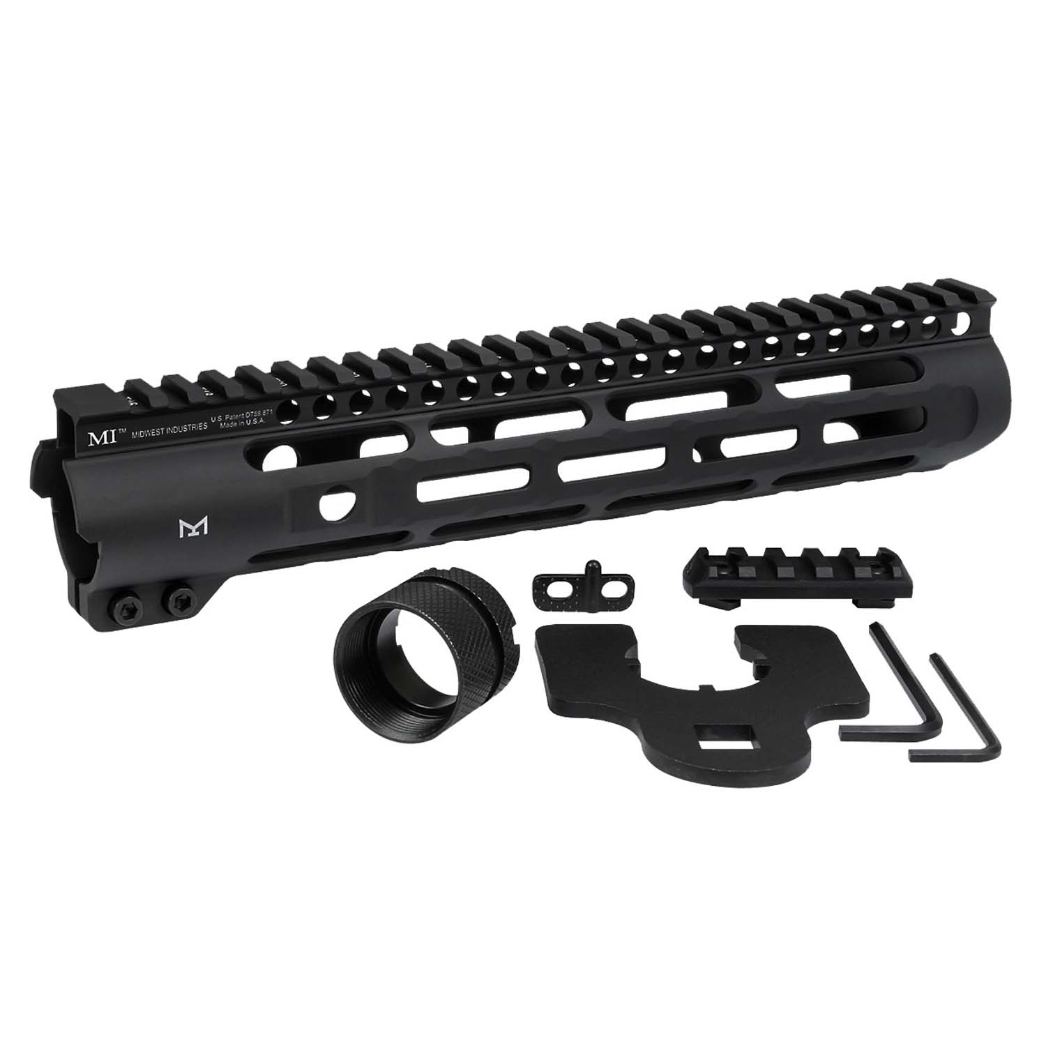 Midwest Industries AR-15 SLH Slim Line M-Lok Handguard, 10.5
