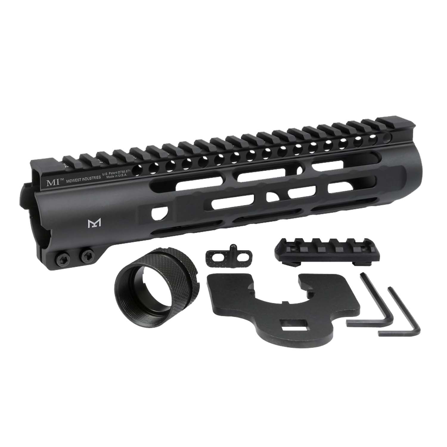 Midwest Industries AR-15 SLH Slim Line M-Lok Handguard, 9.25