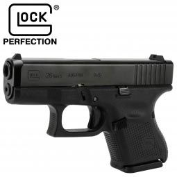 Glock 26 Gen5 9mm Pistol, 10 Round Magazine, Fixed Sights