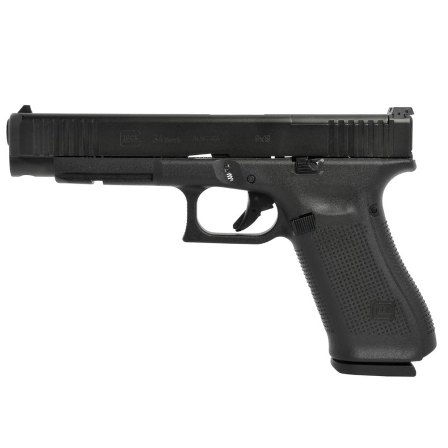 Glock 34 9mm Gen5 Adjustable Rear Sight,17 Round Mags, W/Front