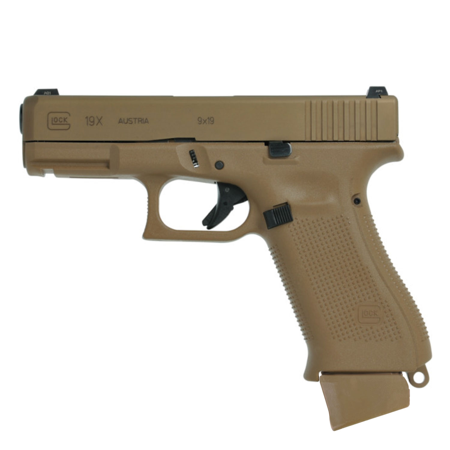 Glock 19X 9mm Pistol w/ Night Sights, (2) 19rd & (1) 17rd