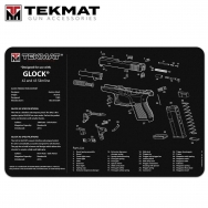 TekMat 11"x17" Gun Cleaning Mat for Glock 42 & 43, Black