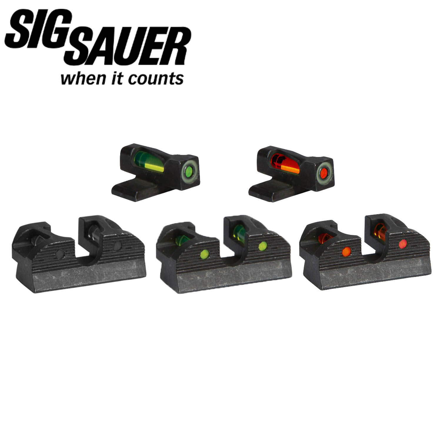 #8 Rear Round Notch #6 Front Sig Sauer X-RAY1 Enhanced Day Green Sight Set 