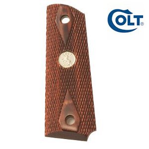 Colt 1911 Rosewood Grips with Nickel Medallion: MGW