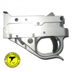 Timney Ruger 10/22 Silver Trigger With Black Trigger Shoe