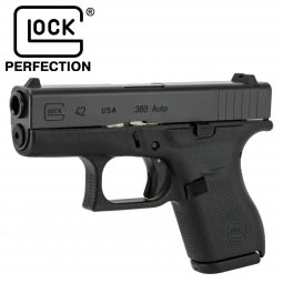 Glock 42 .380ACP Pistol, 6 Round Magazine, Fixed Sights
