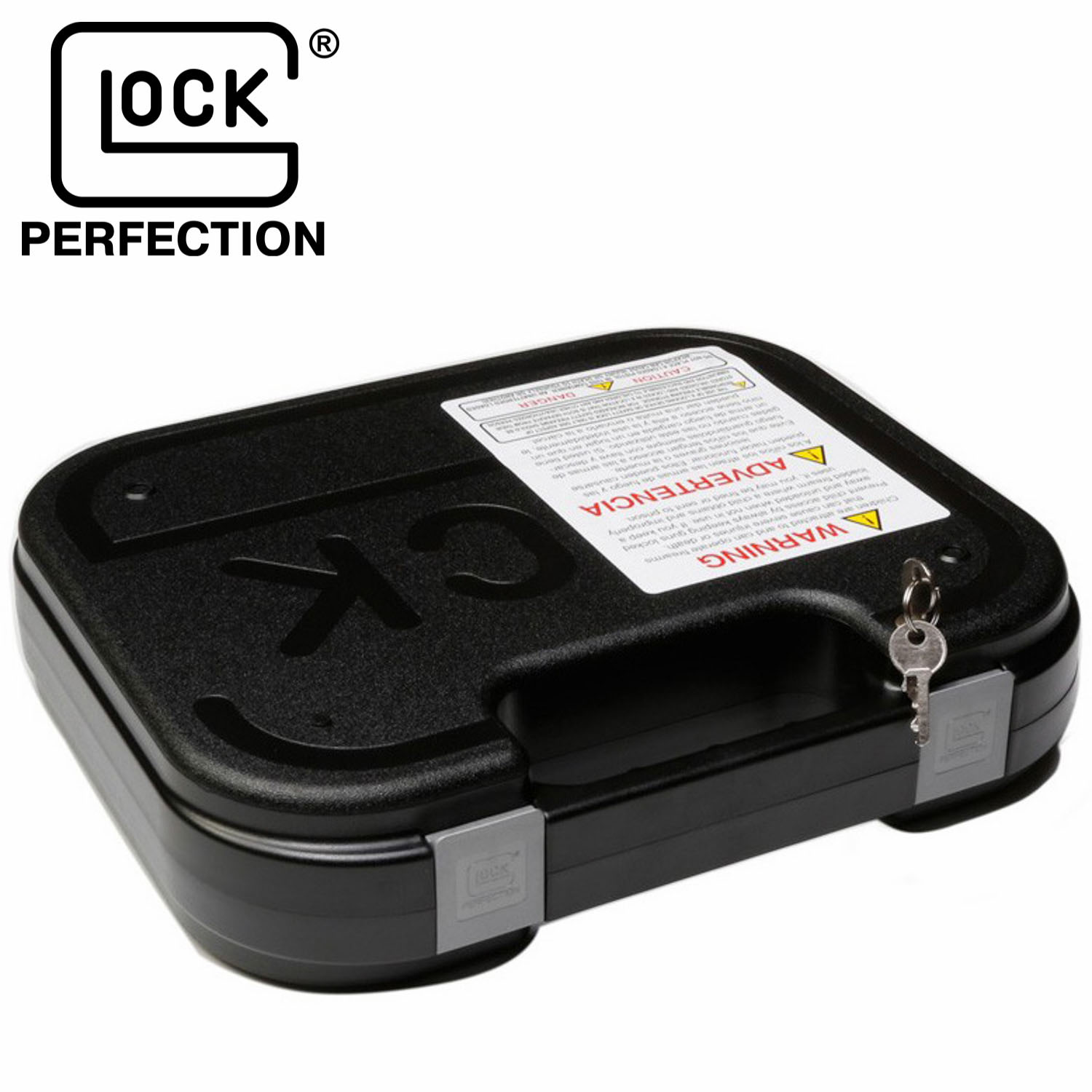 lock NEW Glock Factory Clam Shell Hard Pistol Case with manual brush loader 