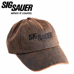 Sig Sauer Oil Cloth Hat, Brown with Black Logo