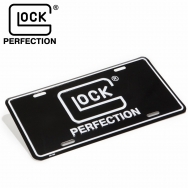 Glock Perfection License Plate, Black/White