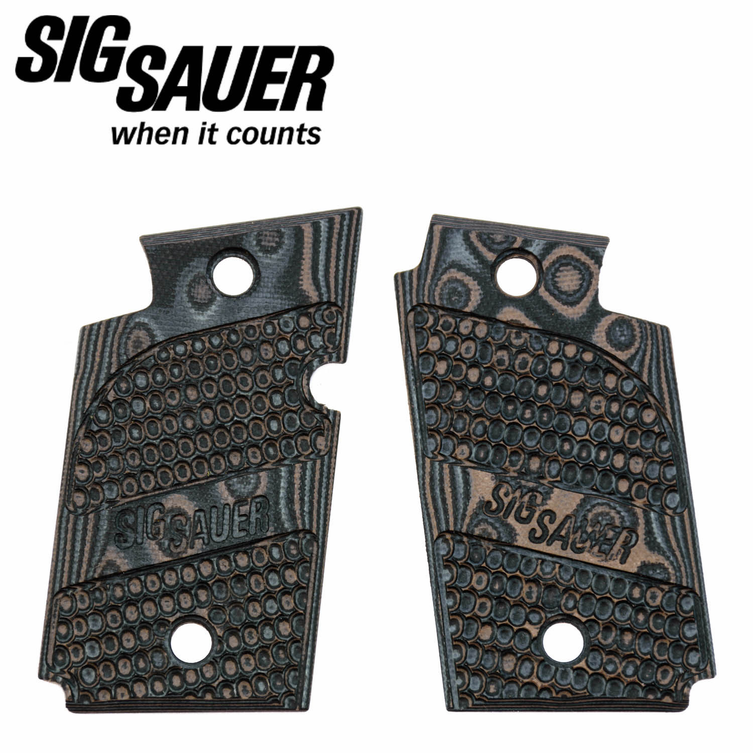 Sig Sauer P938 Ambidextrous Piranha G10 Grip Set, Black / Gray: MGW
