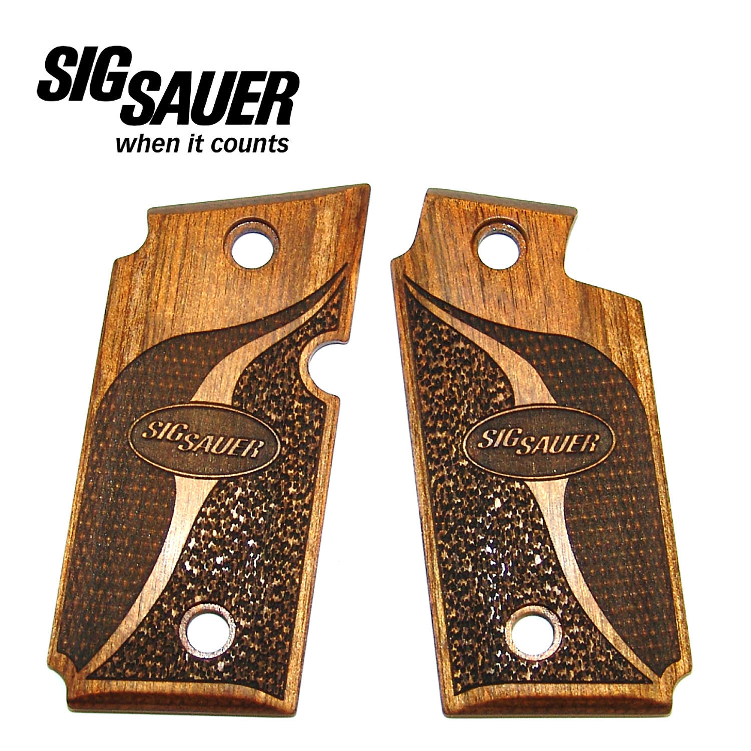 SIG P238 238 Fine English Walnut Checkered w/Logo Pistol Grips