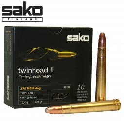 Sako  Twinhead II .375 H&H Mag 300gr. Ammunition, 10 Round Box