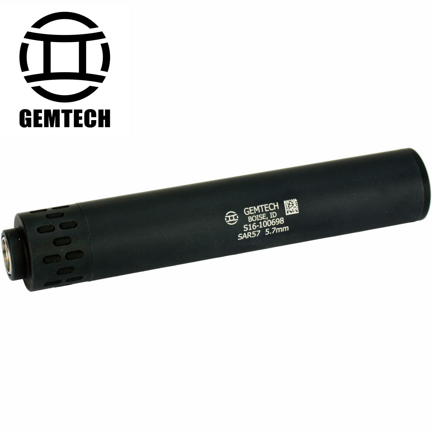 Gemtech SAR57 5.7x28mm Direct Thread Suppressor, 1/2-28: MGW