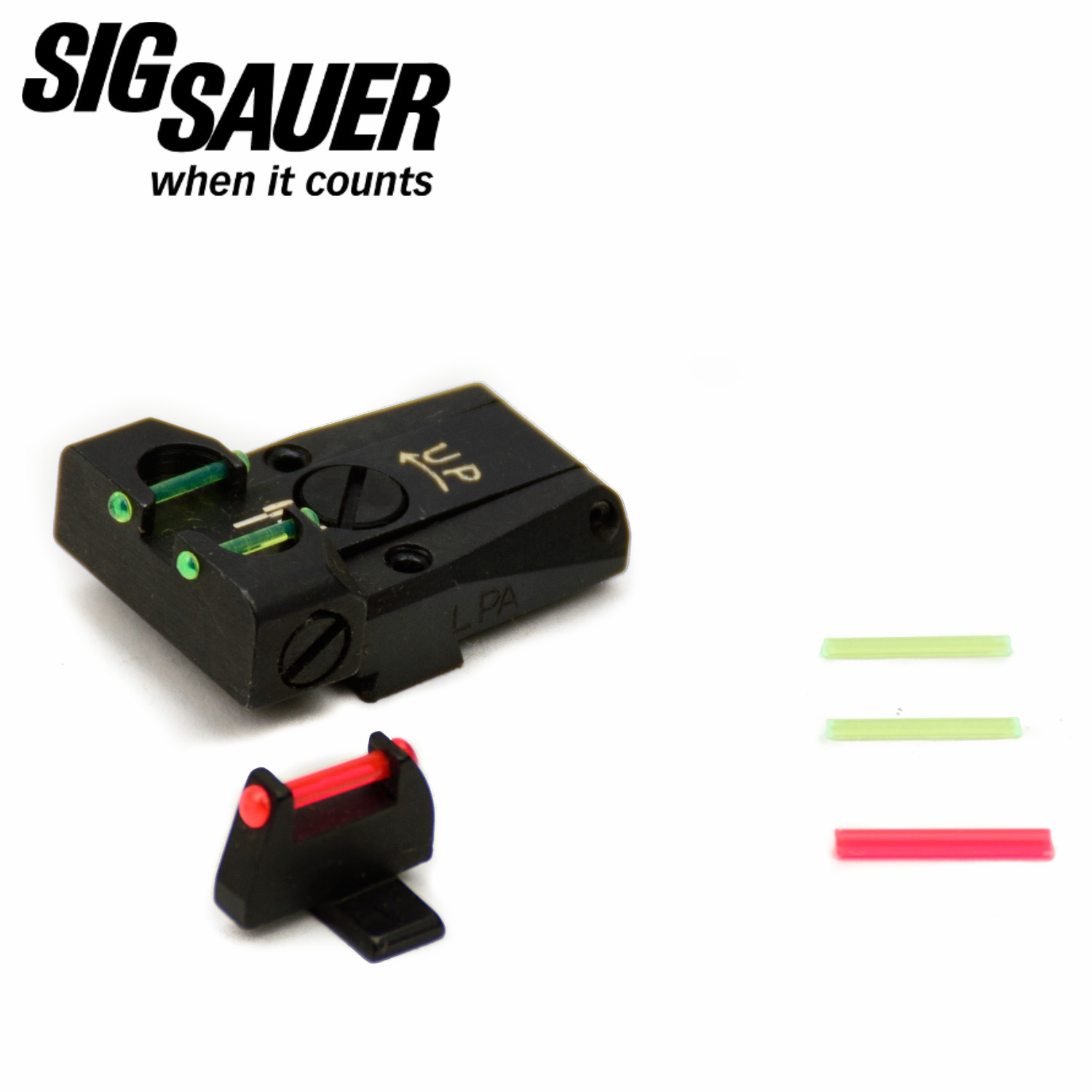 Sig Sauer P Series Adjustable Fiber Optic Sight Set: MGW