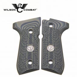 Wilson Combat, Beretta 92/96 Full Size, G10 Grips, Checkered with WC Logo, Dirty Olive
