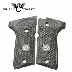 Wilson Combat, Beretta 92/96 Compact G10 Grips, Checkered with WC Logo, Dirty Olive
