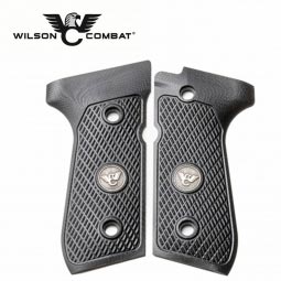 Wilson Combat, Beretta 92/96 Full Size, G10 Grips, Ultra Thin with WC Logo, Black