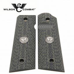 Wilson Combat 1911 Grips, Full Size, Dirty Olive, Wilson Combat Slant Pattern, Flat Bottom