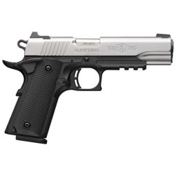 BROWNING 1911-380 SS 380ACP, 4.25"FS 8RD BLK/SS W/RAIL