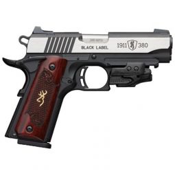 BROWNING 1911-380 BLACK LABEL, MEDALLION W/ LASER 4.25" WOOD