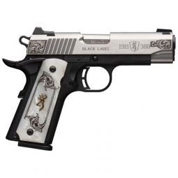 BG 1911-380 MED. S/S ENGRAVED, 380ACP FS 4.25" WHITE PEARL