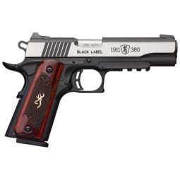 BROWNING 1911-380 BLACK LABEL, MEDALLION PRO 4.25"FS W/ RAIL