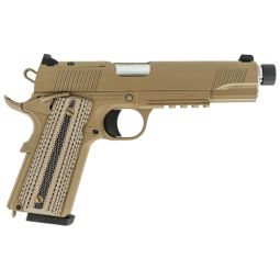 TISAS 1911 DUTY B45RDG 45ACP, 5" THREADED BBL 8RD FDE