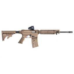 MOSSBERG 715T FLAT TOP 22LR, 16.25" 25RD GREEN DOT BLD/FDE