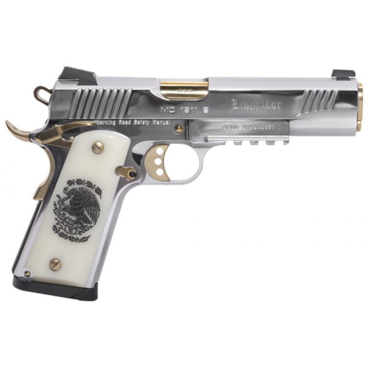 GIRSAN MC1911S LIBERADORE II, 9MM 10RD CHROME GOLD ENGRAVED: MGW