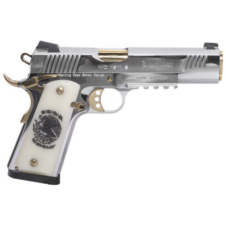 GIRSAN MC1911S LIBERADORE II, 45ACP CHROME/GOLD ENGRAVED 8RD: MGW