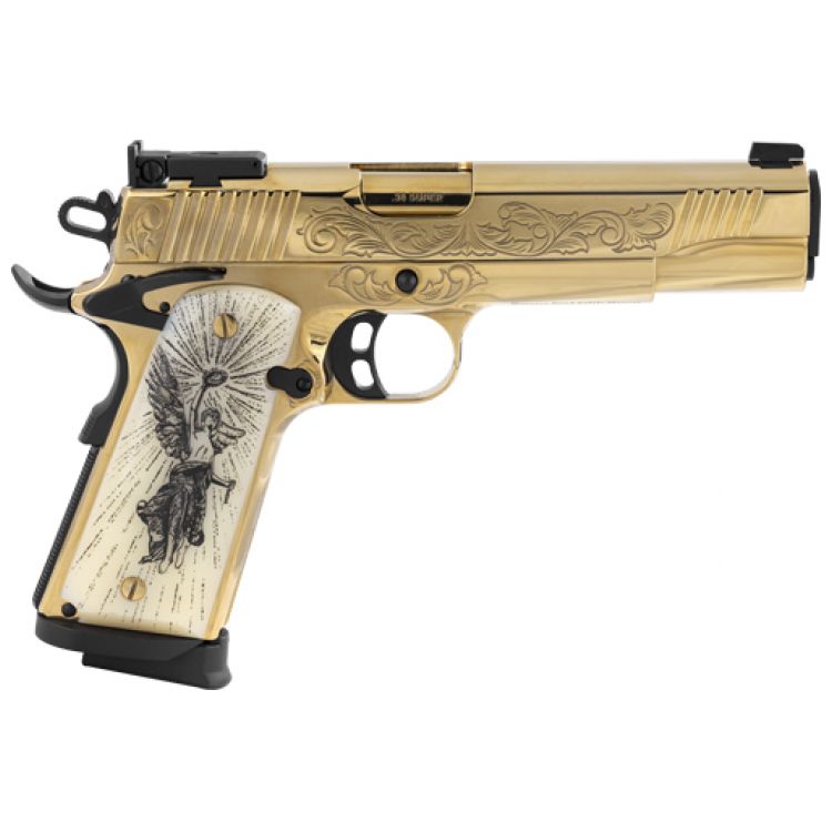 GIRSAN MC1911 DELUXE GOLD GOVT, 38 SUPER 10RD ENGRAVED: MGW