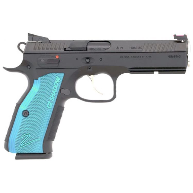 CZ CUSTOM SHADOW 2 ACCU 9MM FS, 17-SHOT BLACK POLY BLUE