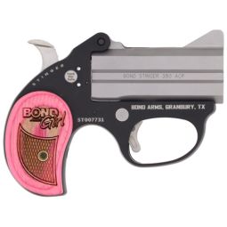 BOND ARMS GIRL STINGER 380ACP, 3" BBL STAINLESS PIND WOOD GRP