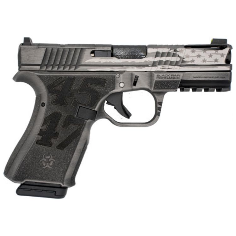 BLACK RAIN FRONTLINE 9MM, PISTOL TRUMP CUSTOM 15RD GREY: MGW