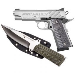 DESERT EAGLE 1911 COMMANDER, .45ACP 4.3" FS SS G10 W/KNIFE