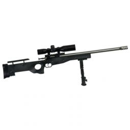 CRICKETT PRECISION RIFLE .22LR, BLUED/BLACK THREADED W/SCOPE