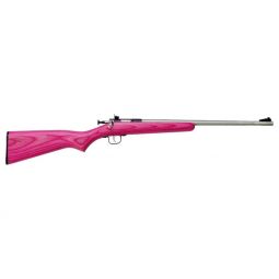 CRICKETT RIFLE G2 .22LR, S/S PINK/BLACK LAMINATE