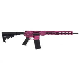 GLFA AR15 BATTLEWORN 223 WYLDE, 16" NIT BBL PRISON PINK