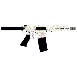GLFA AR15 PISTOL 223 WYLDE, 7.5" S/S BBL SPLATTER WHITE