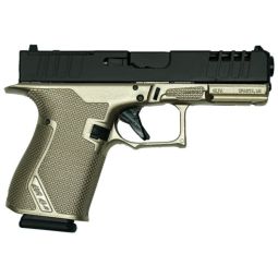 GLFA 19 STRIKER 9MM 4" 15 SHOT, BLACK SLIDE PLATINUM FRAME